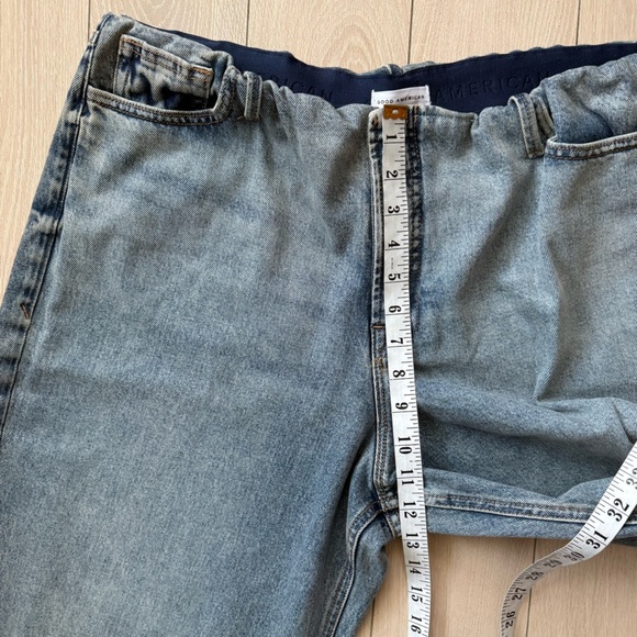 NWT Good American Wide Leg Pull On Jeans Women’s XL Indigo825 Blue Elastic Waist - Picture 4 of 12